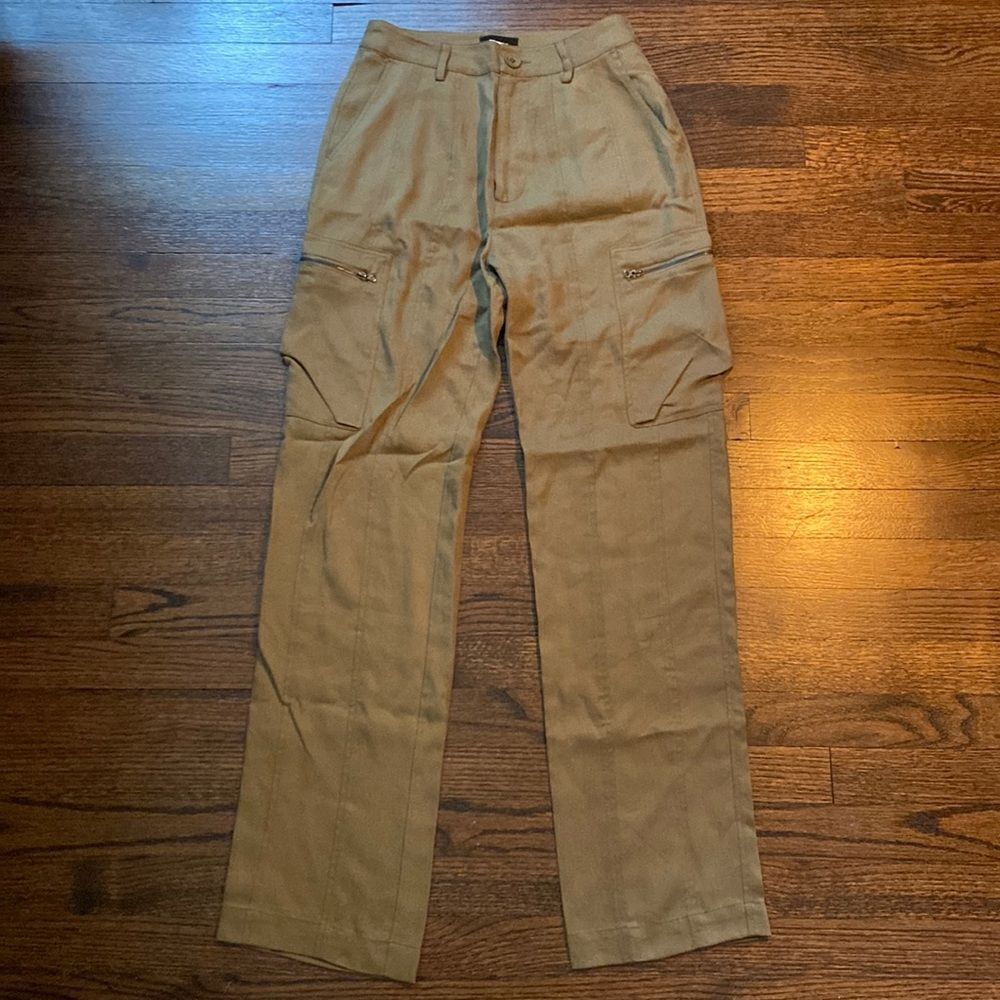 Monrow Small Cargo Pants Belt Loops Straight Leg Pockets